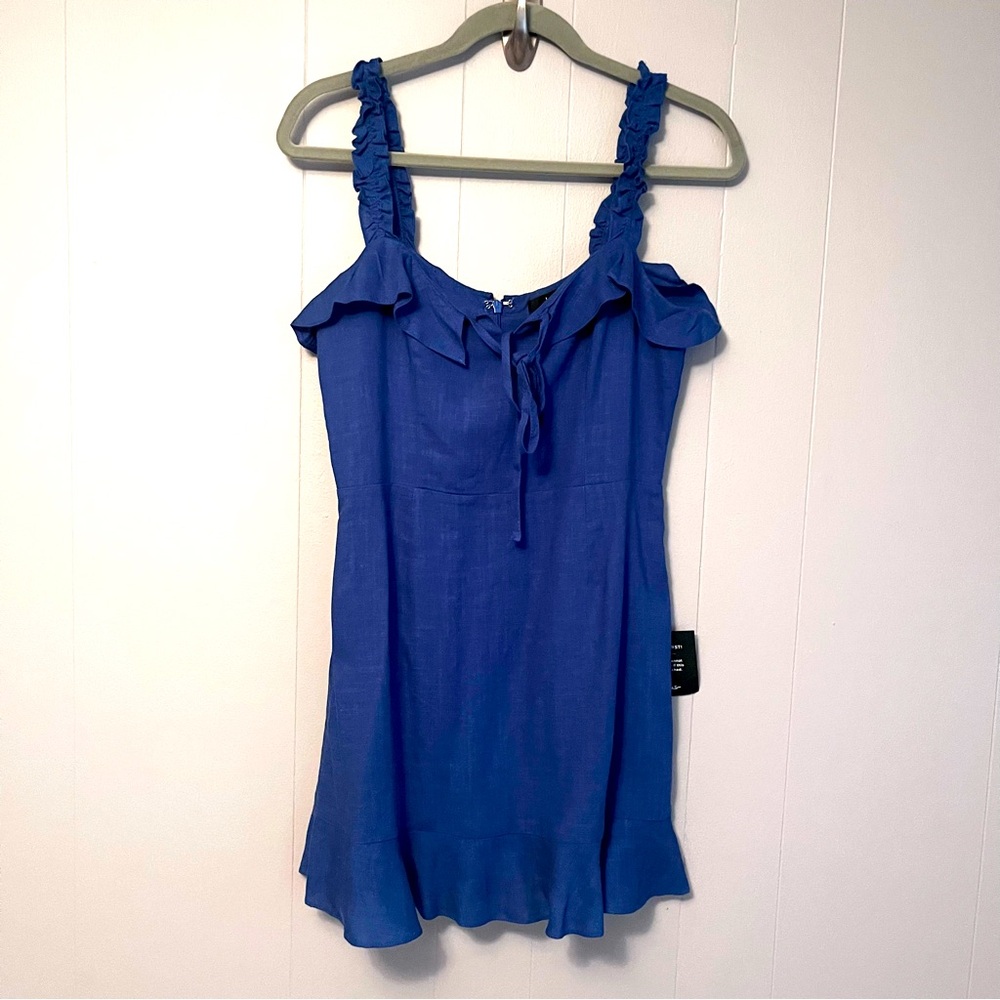 New Lulu’s Days like this Royal Blue sleeveless ruffled mini dress size M